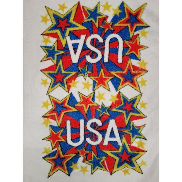 Vintage Golden Crown Franco USA United States Stars Hand Towel Cotton 24x15 - Picture 2 of 6